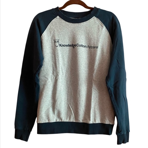 Knowledge Cotton Apparel Navy Blue Pullover 100% Cotton Sweater Size Medium - Picture 1 of 6